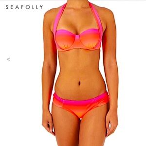- Seafolly Goddess Neon Melon Bikini SZ S! NEW!